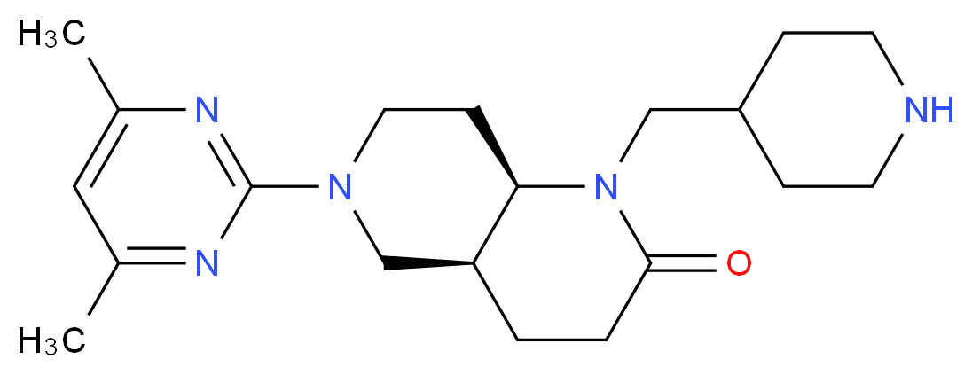 (4aS*,8aR*)-6-(4,6-dimethylpyrimidin-2-yl)-1-(piperidin-4-ylmethyl)octahydro-1,6-naphthyridin-2(1H)-one_Molecular_structure_CAS_)