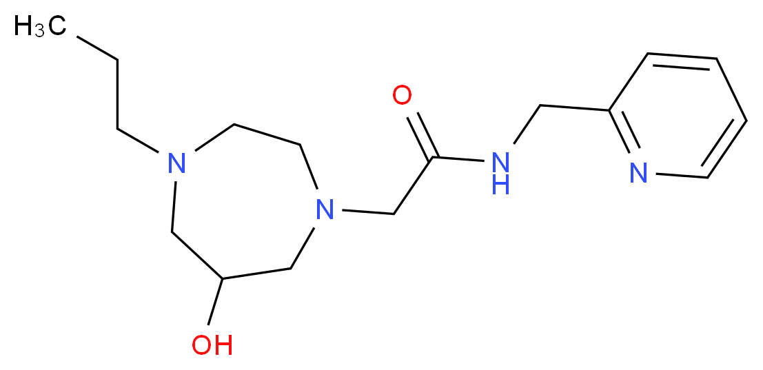 2-(6-hydroxy-4-propyl-1,4-diazepan-1-yl)-N-(pyridin-2-ylmethyl)acetamide_Molecular_structure_CAS_)