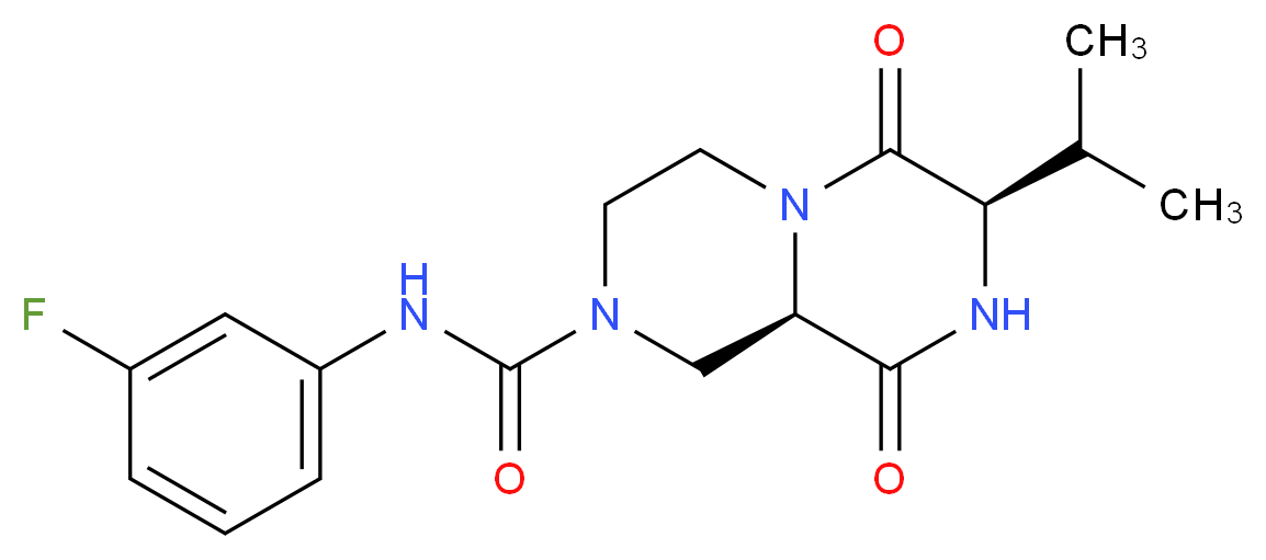(7R,9aR)-N-(3-fluorophenyl)-7-isopropyl-6,9-dioxooctahydro-2H-pyrazino[1,2-a]pyrazine-2-carboxamide_Molecular_structure_CAS_)
