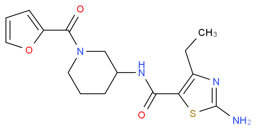 2-amino-4-ethyl-N-[1-(2-furoyl)piperidin-3-yl]-1,3-thiazole-5-carboxamide_Molecular_structure_CAS_)