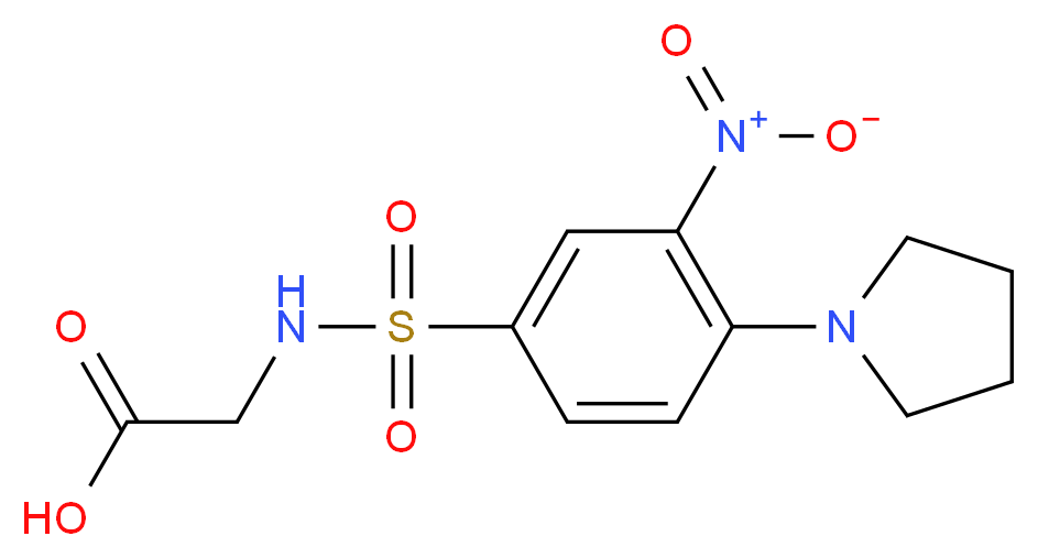{[(3-nitro-4-pyrrolidin-1-ylphenyl)sulfonyl]amino}acetic acid_Molecular_structure_CAS_)