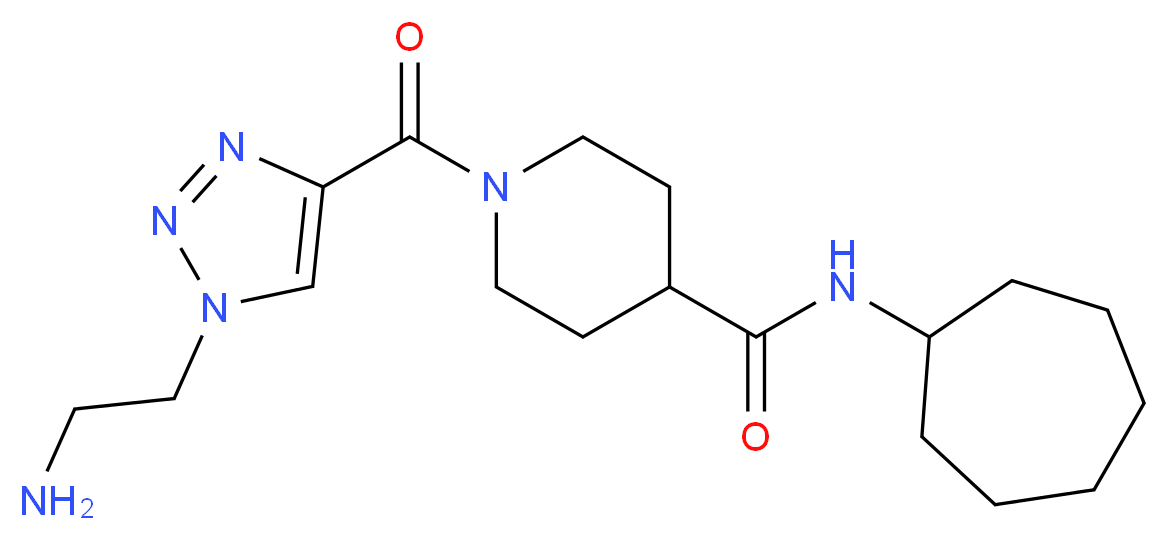 1-{[1-(2-aminoethyl)-1H-1,2,3-triazol-4-yl]carbonyl}-N-cycloheptylpiperidine-4-carboxamide_Molecular_structure_CAS_)