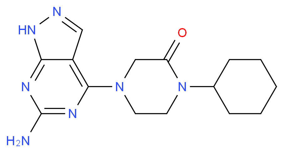 4-(6-amino-1H-pyrazolo[3,4-d]pyrimidin-4-yl)-1-cyclohexyl-2-piperazinone_Molecular_structure_CAS_)