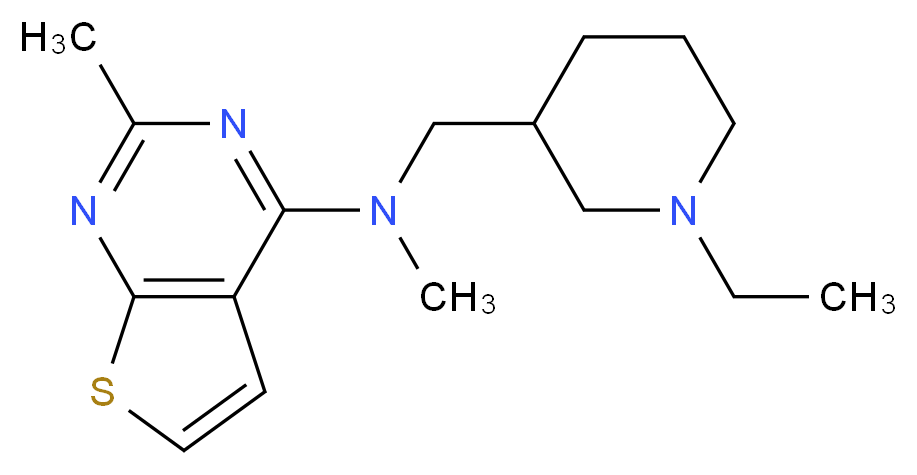 N-[(1-ethylpiperidin-3-yl)methyl]-N,2-dimethylthieno[2,3-d]pyrimidin-4-amine_Molecular_structure_CAS_)