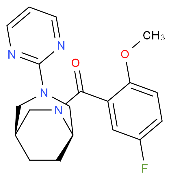 (1S*,5R*)-6-(5-fluoro-2-methoxybenzoyl)-3-(2-pyrimidinyl)-3,6-diazabicyclo[3.2.2]nonane_Molecular_structure_CAS_)