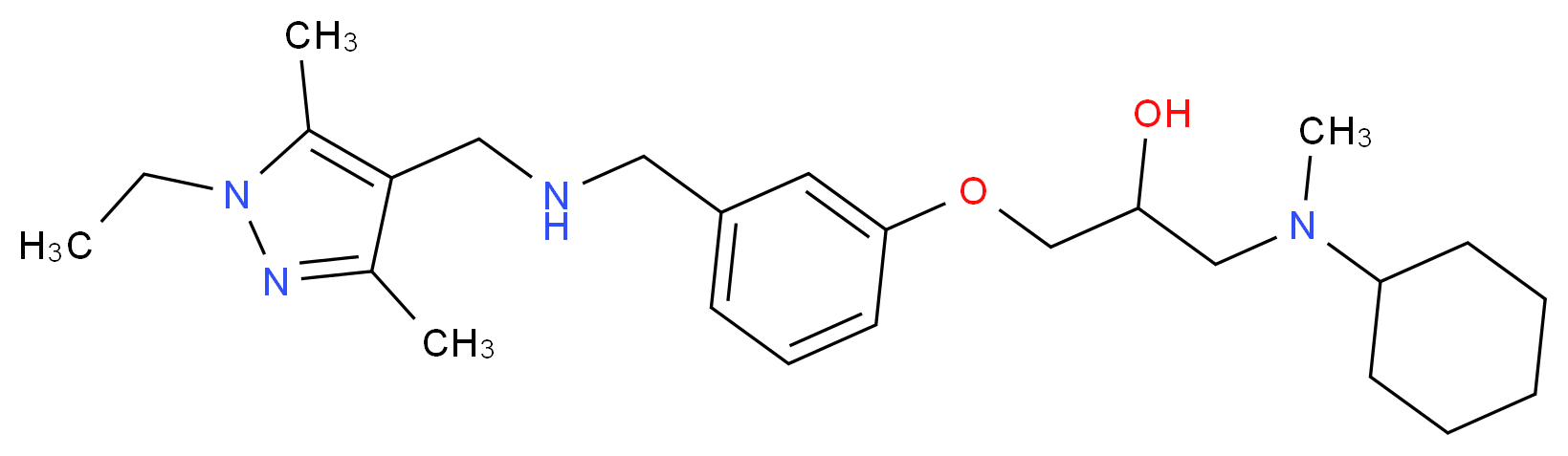 1-[cyclohexyl(methyl)amino]-3-[3-({[(1-ethyl-3,5-dimethyl-1H-pyrazol-4-yl)methyl]amino}methyl)phenoxy]-2-propanol_Molecular_structure_CAS_)