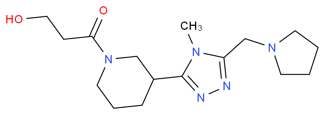 3-{3-[4-methyl-5-(pyrrolidin-1-ylmethyl)-4H-1,2,4-triazol-3-yl]piperidin-1-yl}-3-oxopropan-1-ol_Molecular_structure_CAS_)