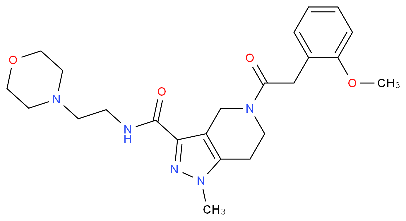 5-[(2-methoxyphenyl)acetyl]-1-methyl-N-[2-(4-morpholinyl)ethyl]-4,5,6,7-tetrahydro-1H-pyrazolo[4,3-c]pyridine-3-carboxamide_Molecular_structure_CAS_)