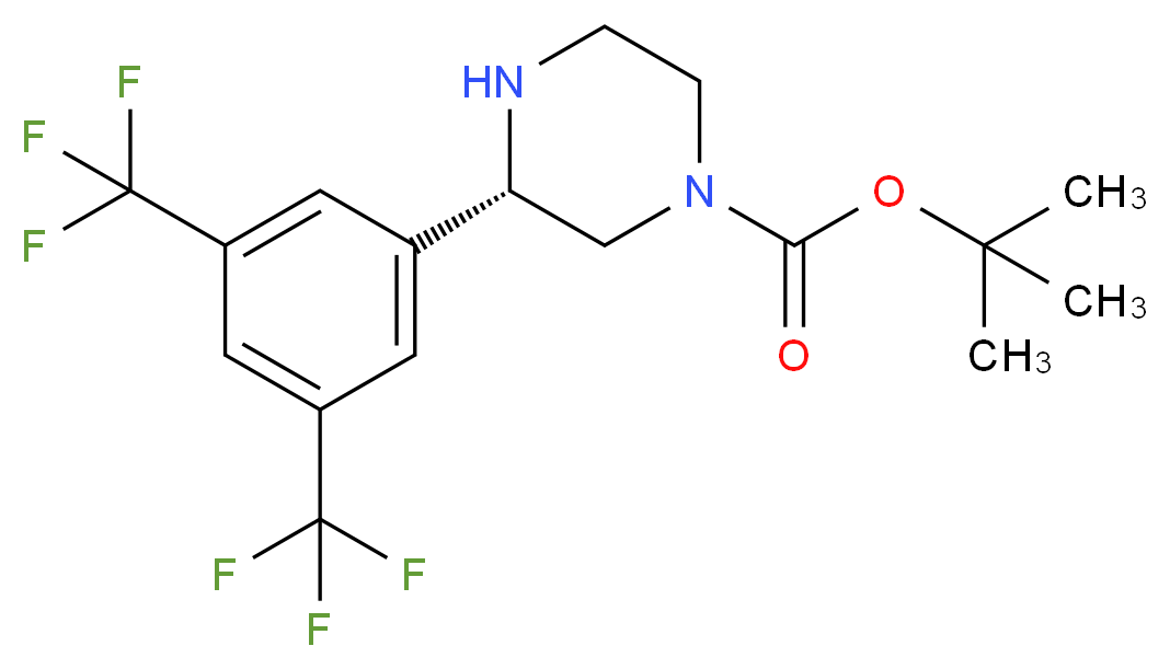 (S)-3-(3,5-BIS-TRIFLUOROMETHYL-PHENYL)-PIPERAZINE-1-CARBOXYLIC ACID TERT-BUTYL ESTER_Molecular_structure_CAS_)