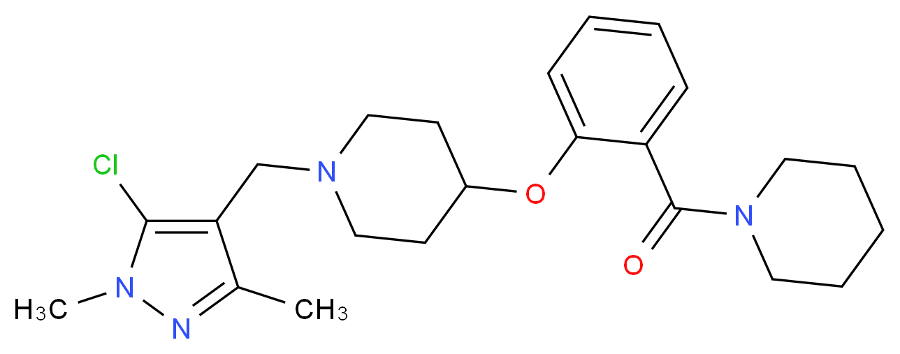 1-[(5-chloro-1,3-dimethyl-1H-pyrazol-4-yl)methyl]-4-[2-(1-piperidinylcarbonyl)phenoxy]piperidine_Molecular_structure_CAS_)