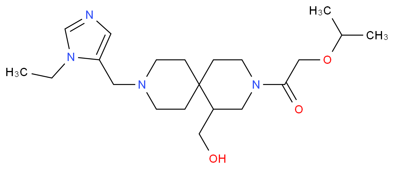 [9-[(1-ethyl-1H-imidazol-5-yl)methyl]-3-(isopropoxyacetyl)-3,9-diazaspiro[5.5]undec-1-yl]methanol_Molecular_structure_CAS_)