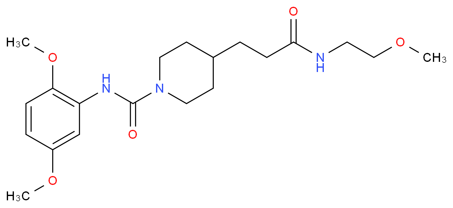 N-(2,5-dimethoxyphenyl)-4-{3-[(2-methoxyethyl)amino]-3-oxopropyl}-1-piperidinecarboxamide_Molecular_structure_CAS_)