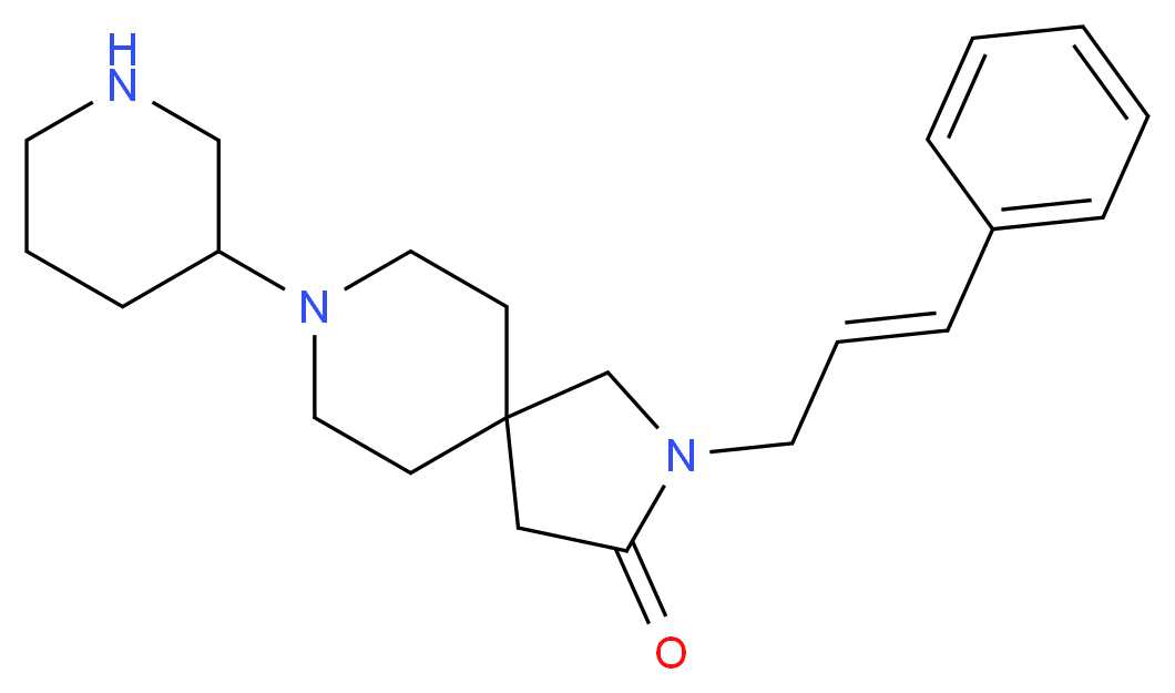 2-[(2E)-3-phenylprop-2-en-1-yl]-8-piperidin-3-yl-2,8-diazaspiro[4.5]decan-3-one_Molecular_structure_CAS_)