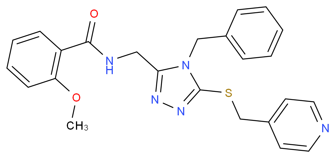 N-({4-benzyl-5-[(4-pyridinylmethyl)thio]-4H-1,2,4-triazol-3-yl}methyl)-2-methoxybenzamide_Molecular_structure_CAS_)