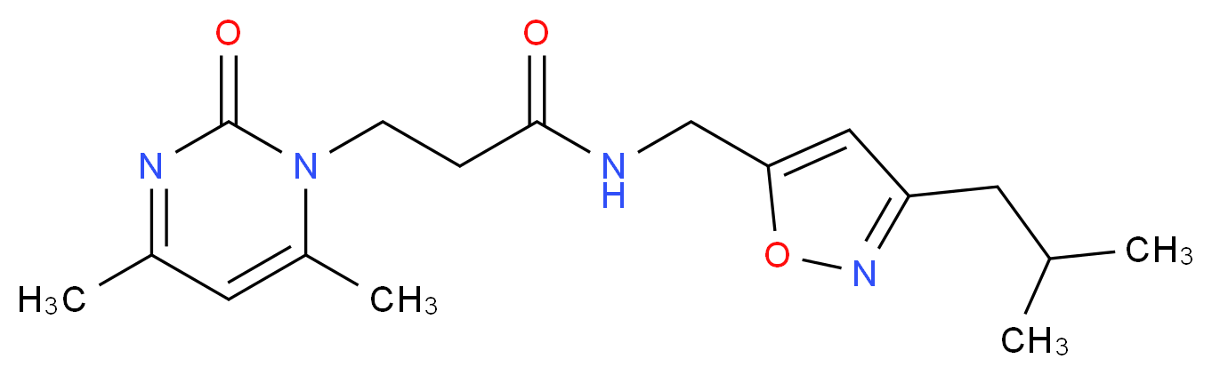 3-(4,6-dimethyl-2-oxopyrimidin-1(2H)-yl)-N-[(3-isobutylisoxazol-5-yl)methyl]propanamide_Molecular_structure_CAS_)