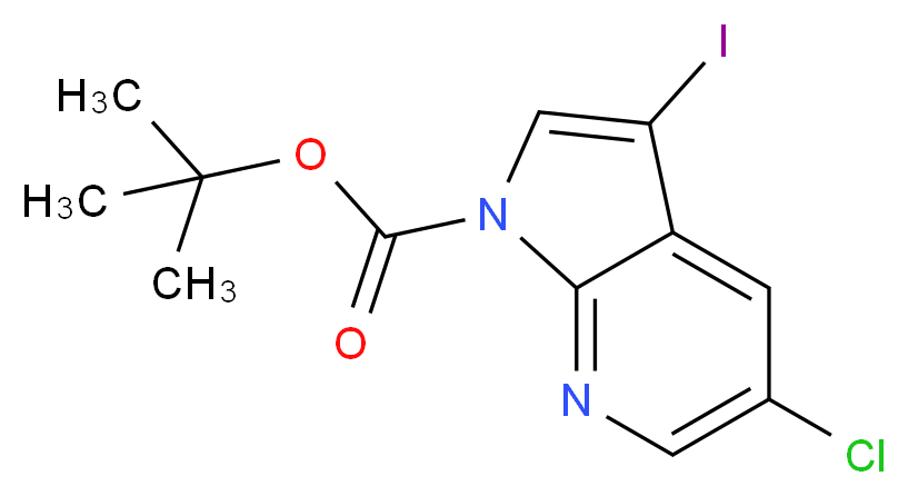 5-Chloro-3-iodo-pyrrolo[2,3-b]pyridine-1-carboxylic acid tert-butyl ester_Molecular_structure_CAS_928653-79-6)