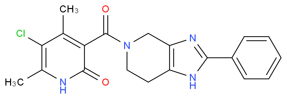 5-chloro-4,6-dimethyl-3-[(2-phenyl-1,4,6,7-tetrahydro-5H-imidazo[4,5-c]pyridin-5-yl)carbonyl]pyridin-2(1H)-one_Molecular_structure_CAS_)