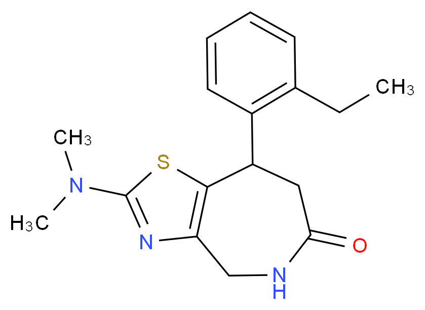 2-(dimethylamino)-8-(2-ethylphenyl)-4,5,7,8-tetrahydro-6H-[1,3]thiazolo[4,5-c]azepin-6-one_Molecular_structure_CAS_)