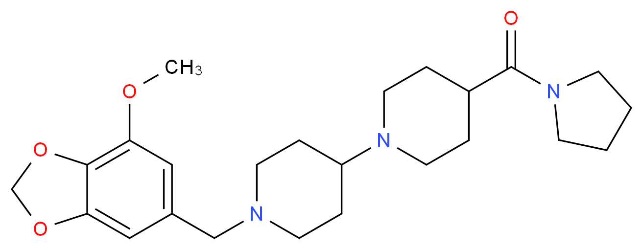 1'-[(7-methoxy-1,3-benzodioxol-5-yl)methyl]-4-(1-pyrrolidinylcarbonyl)-1,4'-bipiperidine_Molecular_structure_CAS_)
