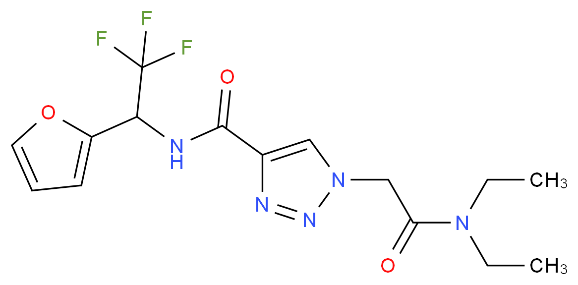 1-[2-(diethylamino)-2-oxoethyl]-N-[2,2,2-trifluoro-1-(2-furyl)ethyl]-1H-1,2,3-triazole-4-carboxamide_Molecular_structure_CAS_)