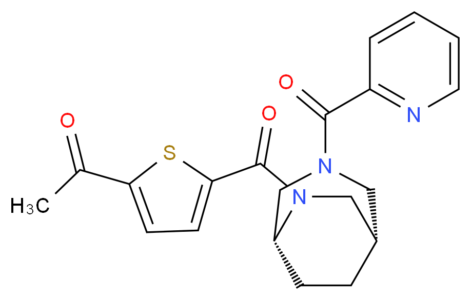 1-(5-{[(1S*,5R*)-3-(pyridin-2-ylcarbonyl)-3,6-diazabicyclo[3.2.2]non-6-yl]carbonyl}-2-thienyl)ethanone_Molecular_structure_CAS_)