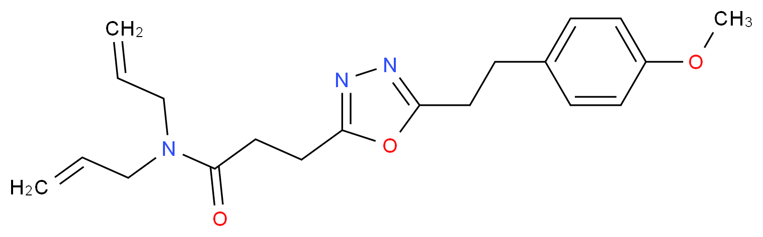 N,N-diallyl-3-{5-[2-(4-methoxyphenyl)ethyl]-1,3,4-oxadiazol-2-yl}propanamide_Molecular_structure_CAS_)