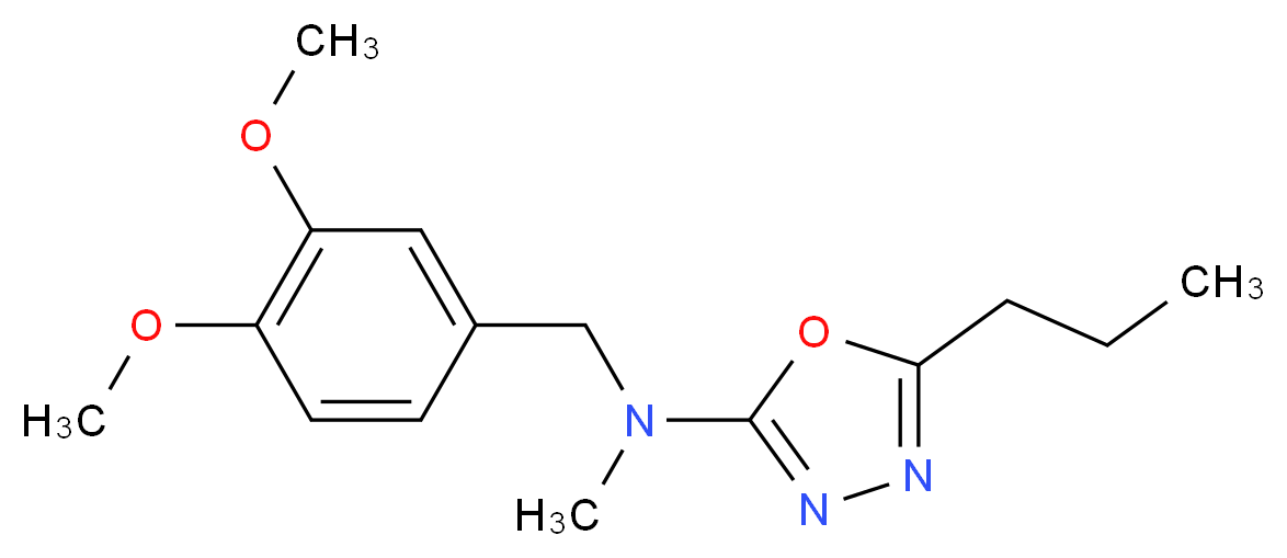 N-(3,4-dimethoxybenzyl)-N-methyl-5-propyl-1,3,4-oxadiazol-2-amine_Molecular_structure_CAS_)
