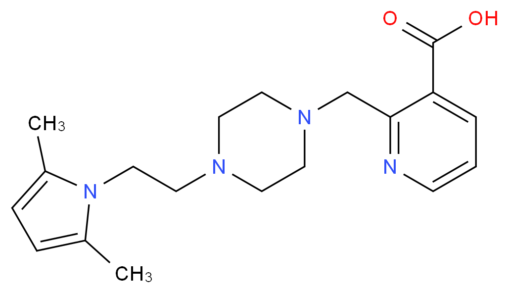 2-({4-[2-(2,5-dimethyl-1H-pyrrol-1-yl)ethyl]piperazin-1-yl}methyl)nicotinic acid_Molecular_structure_CAS_)