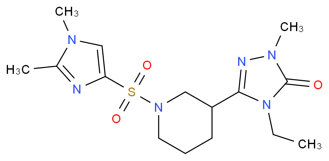 5-{1-[(1,2-dimethyl-1H-imidazol-4-yl)sulfonyl]piperidin-3-yl}-4-ethyl-2-methyl-2,4-dihydro-3H-1,2,4-triazol-3-one_Molecular_structure_CAS_)