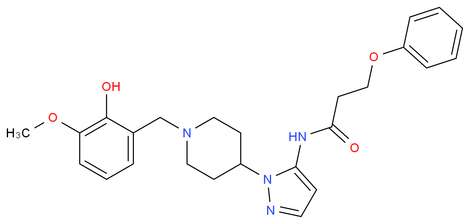 N-{1-[1-(2-hydroxy-3-methoxybenzyl)-4-piperidinyl]-1H-pyrazol-5-yl}-3-phenoxypropanamide_Molecular_structure_CAS_)