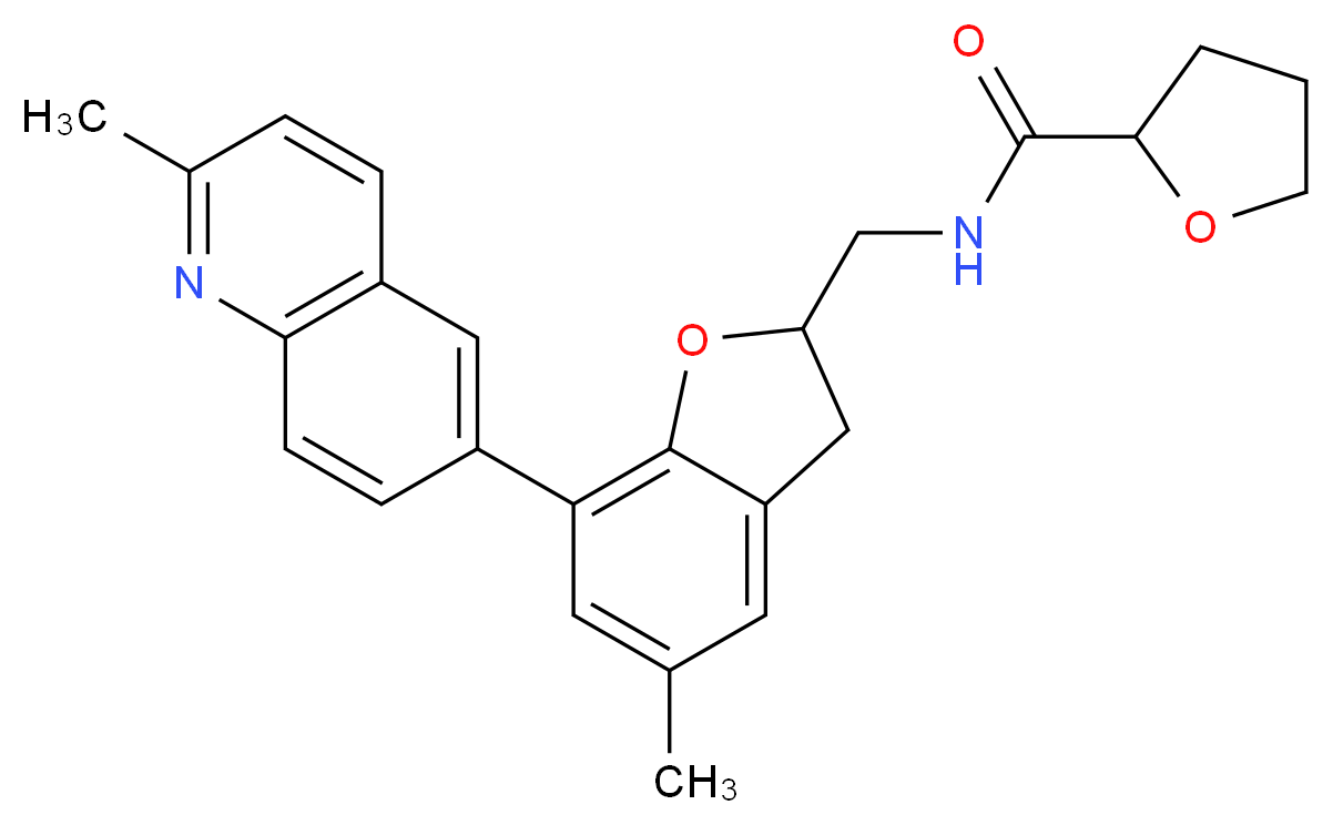 N-{[5-methyl-7-(2-methyl-6-quinolinyl)-2,3-dihydro-1-benzofuran-2-yl]methyl}tetrahydro-2-furancarboxamide_Molecular_structure_CAS_)