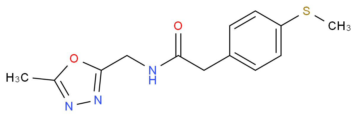 N-[(5-methyl-1,3,4-oxadiazol-2-yl)methyl]-2-[4-(methylthio)phenyl]acetamide_Molecular_structure_CAS_)