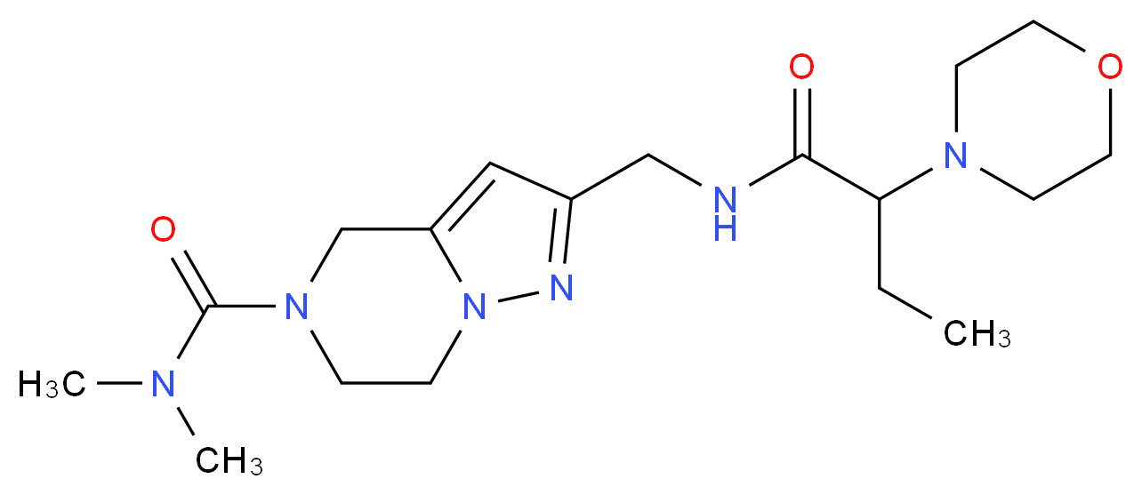 N,N-dimethyl-2-{[(2-morpholin-4-ylbutanoyl)amino]methyl}-6,7-dihydropyrazolo[1,5-a]pyrazine-5(4H)-carboxamide_Molecular_structure_CAS_)