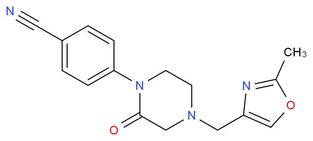 4-{4-[(2-methyl-1,3-oxazol-4-yl)methyl]-2-oxo-1-piperazinyl}benzonitrile_Molecular_structure_CAS_)