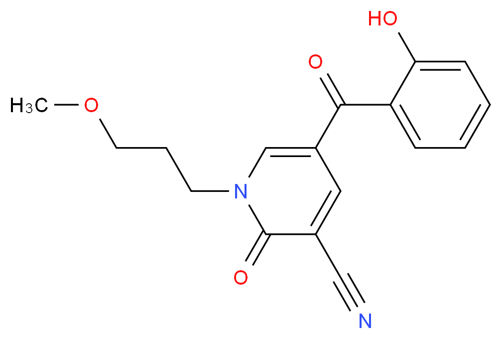 5-(2-hydroxybenzoyl)-1-(3-methoxypropyl)-2-oxo-1,2-dihydropyridine-3-carbonitrile_Molecular_structure_CAS_)
