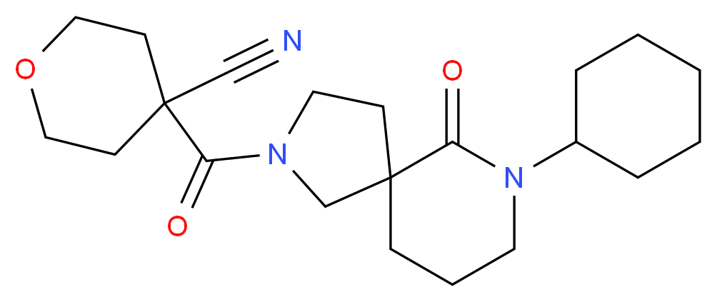4-[(7-cyclohexyl-6-oxo-2,7-diazaspiro[4.5]dec-2-yl)carbonyl]tetrahydro-2H-pyran-4-carbonitrile_Molecular_structure_CAS_)
