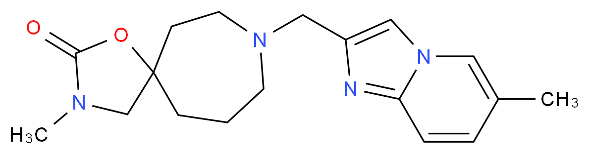 3-methyl-8-[(6-methylimidazo[1,2-a]pyridin-2-yl)methyl]-1-oxa-3,8-diazaspiro[4.6]undecan-2-one_Molecular_structure_CAS_)