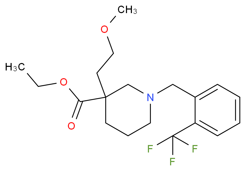 ethyl 3-(2-methoxyethyl)-1-[2-(trifluoromethyl)benzyl]-3-piperidinecarboxylate_Molecular_structure_CAS_)