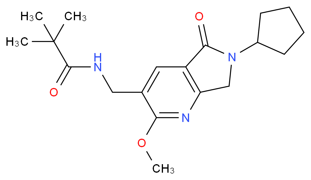 N-[(6-cyclopentyl-2-methoxy-5-oxo-6,7-dihydro-5H-pyrrolo[3,4-b]pyridin-3-yl)methyl]-2,2-dimethylpropanamide_Molecular_structure_CAS_)