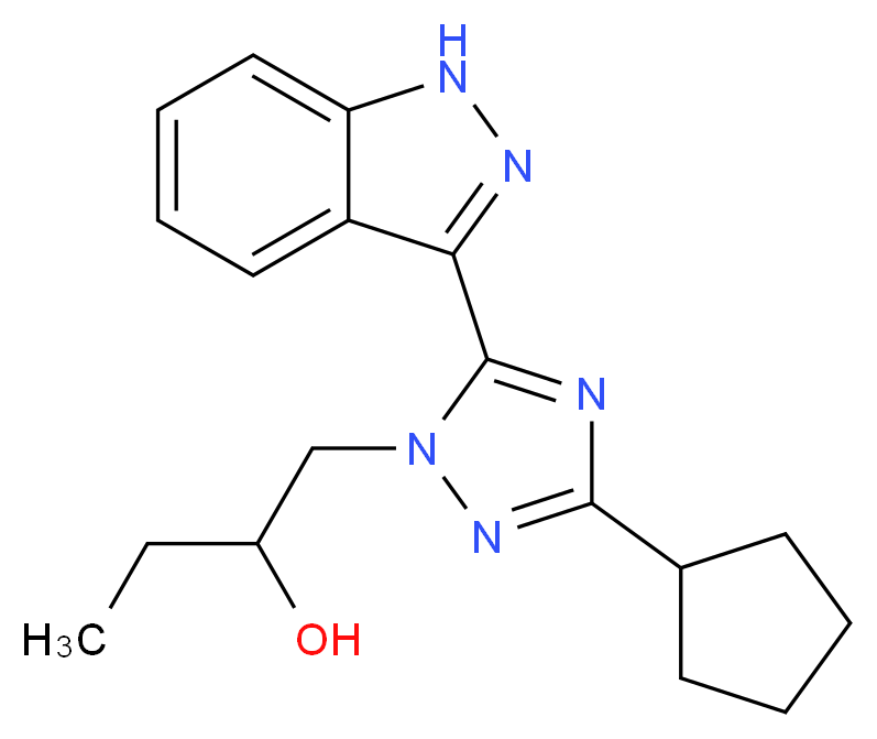 1-[3-cyclopentyl-5-(1H-indazol-3-yl)-1H-1,2,4-triazol-1-yl]butan-2-ol_Molecular_structure_CAS_)