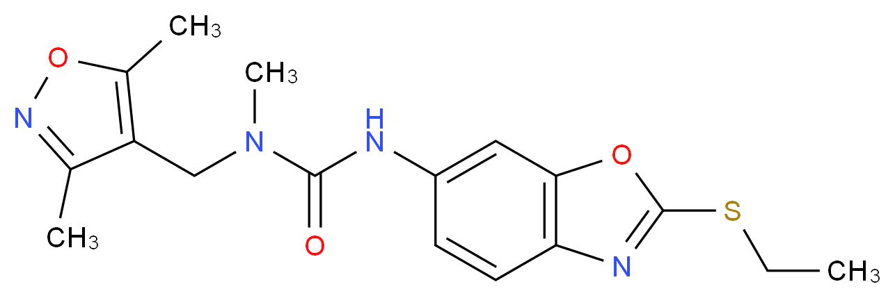 N-[(3,5-dimethylisoxazol-4-yl)methyl]-N'-[2-(ethylthio)-1,3-benzoxazol-6-yl]-N-methylurea_Molecular_structure_CAS_)