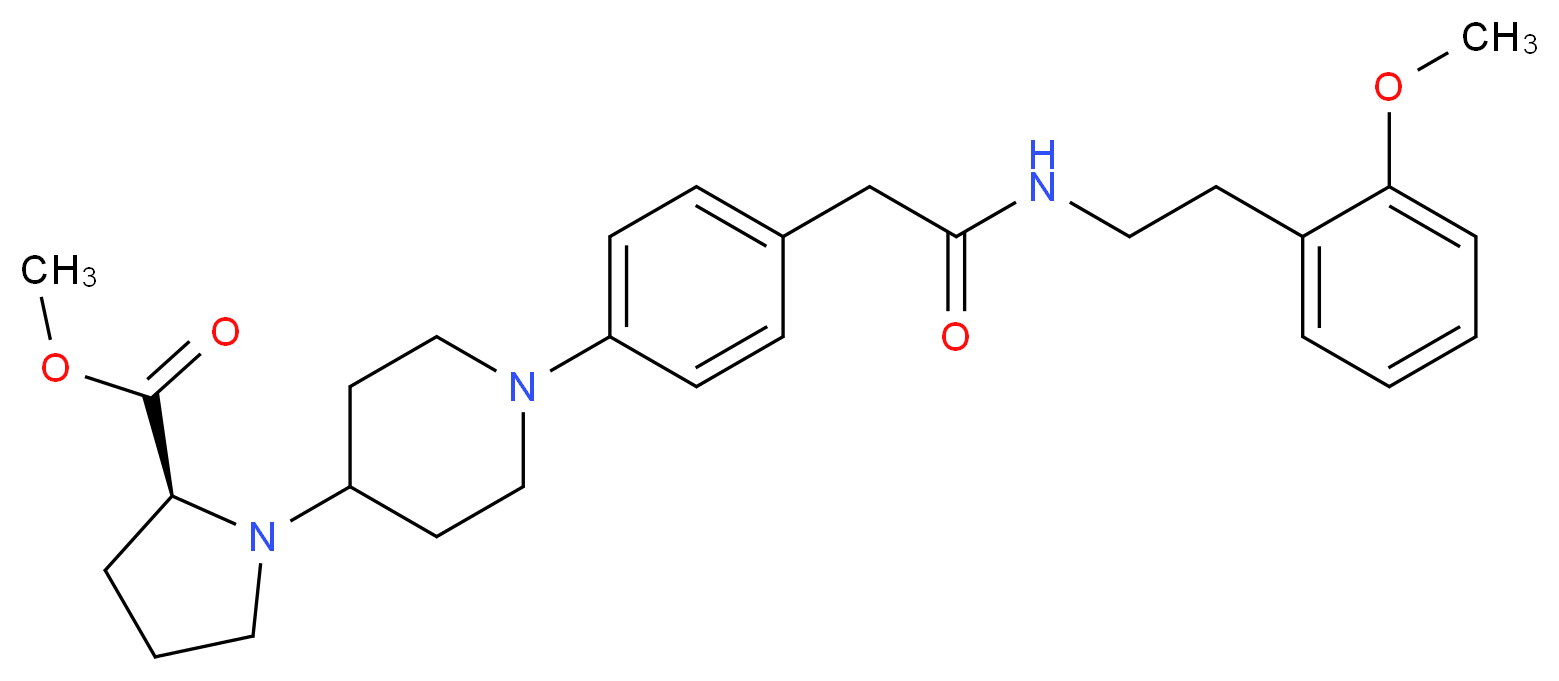 methyl 1-{1-[4-(2-{[2-(2-methoxyphenyl)ethyl]amino}-2-oxoethyl)phenyl]-4-piperidinyl}-L-prolinate_Molecular_structure_CAS_)