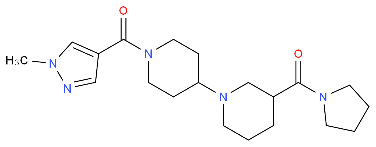 1'-[(1-methyl-1H-pyrazol-4-yl)carbonyl]-3-(pyrrolidin-1-ylcarbonyl)-1,4'-bipiperidine_Molecular_structure_CAS_)