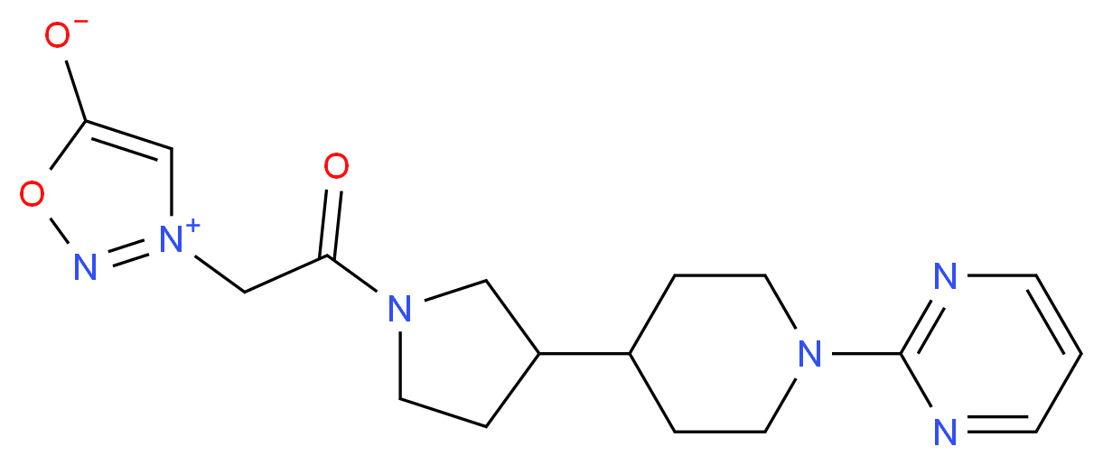 3-(2-oxo-2-{3-[1-(2-pyrimidinyl)-4-piperidinyl]-1-pyrrolidinyl}ethyl)-1,2,3-oxadiazol-3-ium-5-olate_Molecular_structure_CAS_)
