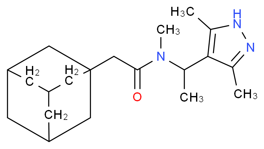 2-(1-adamantyl)-N-[1-(3,5-dimethyl-1H-pyrazol-4-yl)ethyl]-N-methylacetamide_Molecular_structure_CAS_)