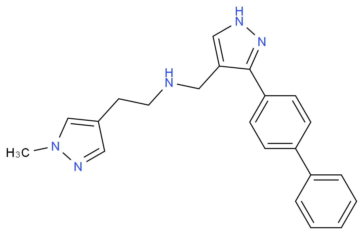 N-{[3-(4-biphenylyl)-1H-pyrazol-4-yl]methyl}-2-(1-methyl-1H-pyrazol-4-yl)ethanamine_Molecular_structure_CAS_)