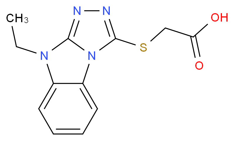 (9-Ethyl-9H-benzo[4,5]imidazo-[2,1-c][1,2,4]triazol-3-ylsulfanyl)-acetic acid_Molecular_structure_CAS_)