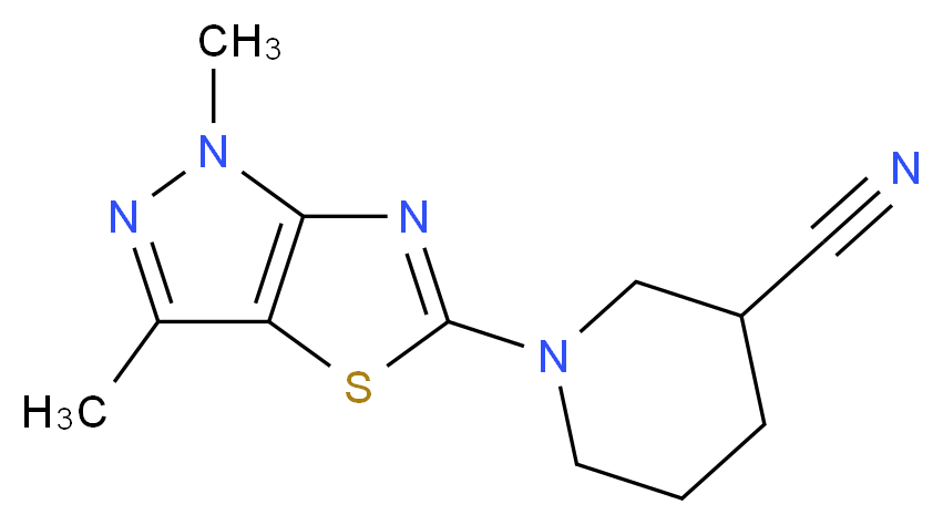 1-(1,3-dimethyl-1H-pyrazolo[3,4-d][1,3]thiazol-5-yl)piperidine-3-carbonitrile_Molecular_structure_CAS_)
