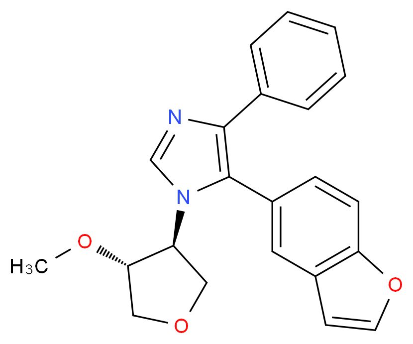 5-(1-benzofuran-5-yl)-1-[(3S*,4R*)-4-methoxytetrahydrofuran-3-yl]-4-phenyl-1H-imidazole_Molecular_structure_CAS_)