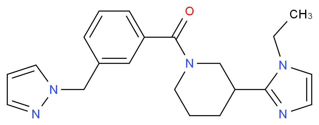 3-(1-ethyl-1H-imidazol-2-yl)-1-[3-(1H-pyrazol-1-ylmethyl)benzoyl]piperidine_Molecular_structure_CAS_)